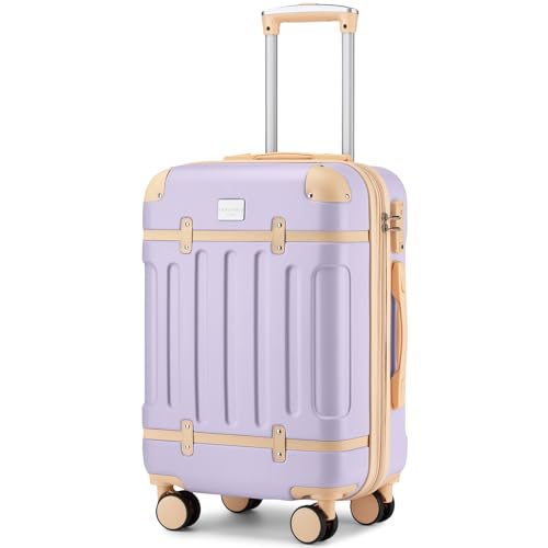 Image of LARVENDER Carry On Luggage 22x14x9 Airline Approved with Spinner Wheels, Expandable 20 Inch Luggage with TSA Lock, Hard Shell Carry On Suitcases for Women Men, Lavender