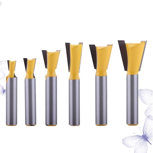 MAGICLULU Set 6 Frese a Coda di Rondine 8mm per Macchina Incisione Legno, Utensili da Taglio per Intaglio Legno Massello e Pannelli, Ricambi Resistenti e Facili da Installare