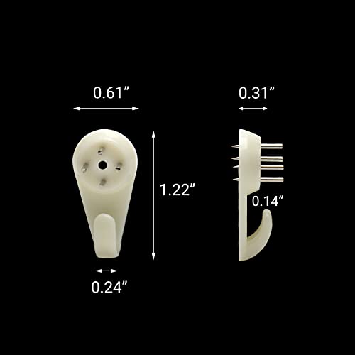 Image of Nails for Hanging Pictures,Picture Hooks Hardwall Hanger for Hardware, Fasteners & Hooks Wall Mount Non-Mark Hook Picture Photo Frame Hangers(50pcs,30*15mm)
