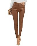 GRAPENT Work Pants for Women Pants Women Women's Pants Summer Jeans for Women 2024 Trendy Denim Jeggings Slimming Trousers Slacks Super Skinny Jeans Color Pecan Brown Large Size 12 Size 14