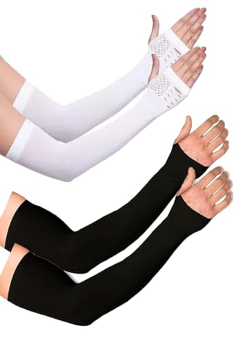 Image of Topibaaz Unisex Arm sleeves with UV Protection for Men and Women Outdoor Indoor Sports UPF 50 Arm Cover with Compression & Cooling Effect Summer Hand Gloves