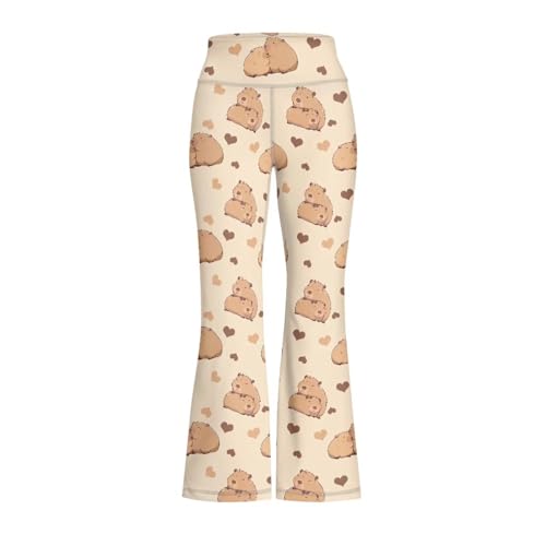 5-14 Years Girls Wide Leg Flared Leggings for Sports Dance Yoga Butt Lift Elastic High Waist