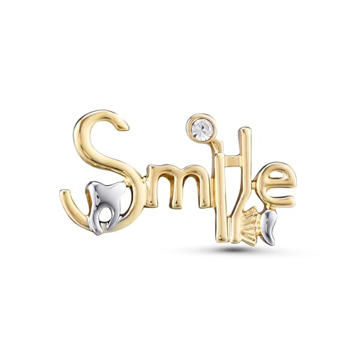 MEDFOLY Dental Smile Tooth Brooch Toothbrush Shape Pin Medical Lapel Badge for Dentist Nurse
