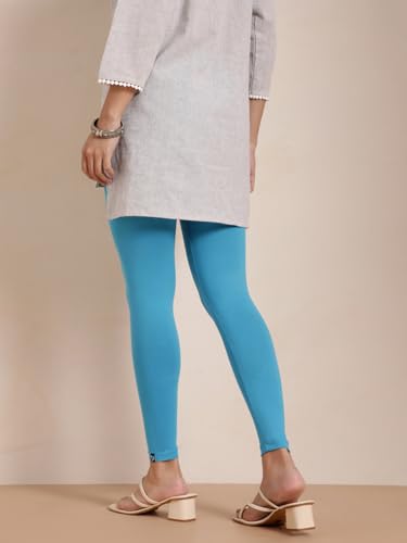 Image of TWIN BIRDS Super Stretchable Cotton Elasthane Fabric Ankle Length Leggings for Women