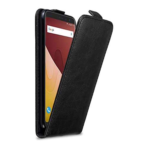 cadorabo Coque pour WIKO View Prime en Noir Nuit - Housse Protection en Style Flip avec Fermoire Magnétique - Etui Poche Folio Case Cover