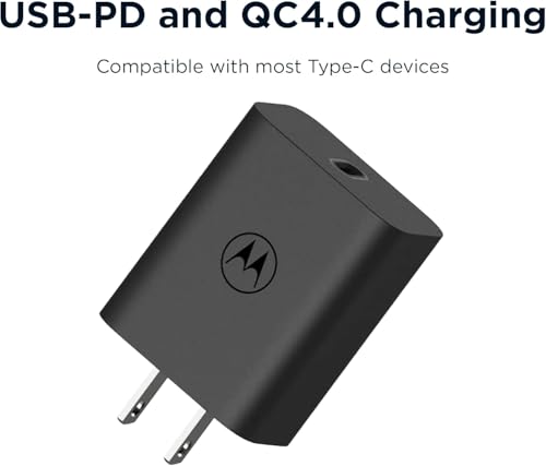 Image of Motorola TurboPower 33W Fast Charger with 1m USB-A to USB-C Cable Compatible with  G54 5G, Motorola G Power 2025,  G75 5G, G Stylus 2024, Razr 50, Razr 60