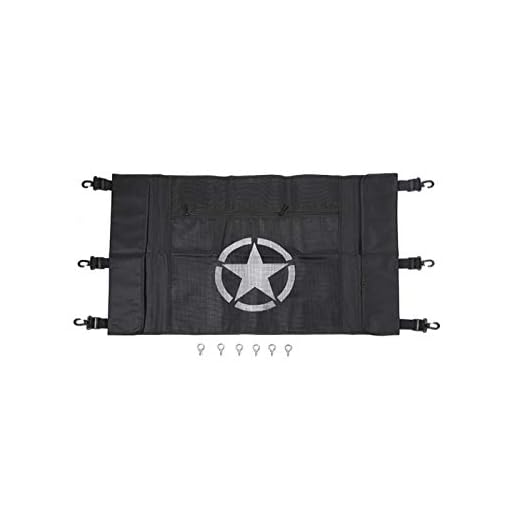 Bil dekoration tillbehör Stowing städning passform för suzuki jimny jb74 bil bakre bagage gardin lock lagringsäck nät passform för suzuki jimny 2019 2020 tillbehör (Color Name : Star)