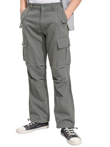 Image of Highlander Men's Utility Pocket Cargo Trousers |Parachute Cargo Trousers |Durable & Functional | Outdoor Ready | Trouser for Men | Men Trousers