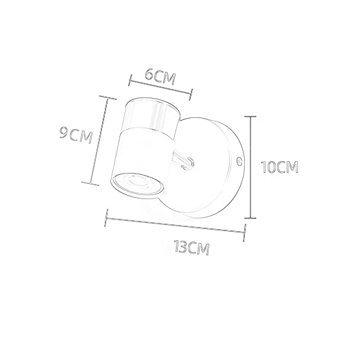 Foco ajustable de 350° + 90° en lámpara de pared moderna minimalista 4