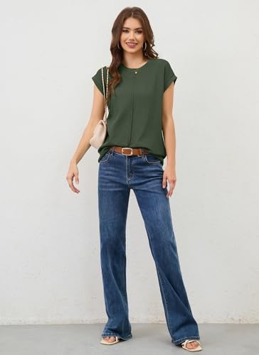 Neweek Womens Summer Cap Sleeve Tops Casual Crew Neck Sleeveless Knit Sweater Vest Loose Fit Lightweight Pullover Tank Tops3