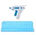 Produktbild WESTCOTT Mini-Heißklebepistole I Set: inklusive 2 Klebesticks und hitzebeständige Bastel-Unterlage aus Silikon I für Kinder I weiß blau I 7 mm I 10-20 Watt I E-16758 BUNDLE