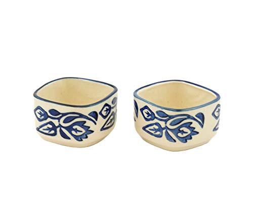 Image of Hand-Painted Multicolored Moroccan Ceramic Dip Bowl /Chutney Bowl (Multicolor, Pack of 2)-Multi-Color
