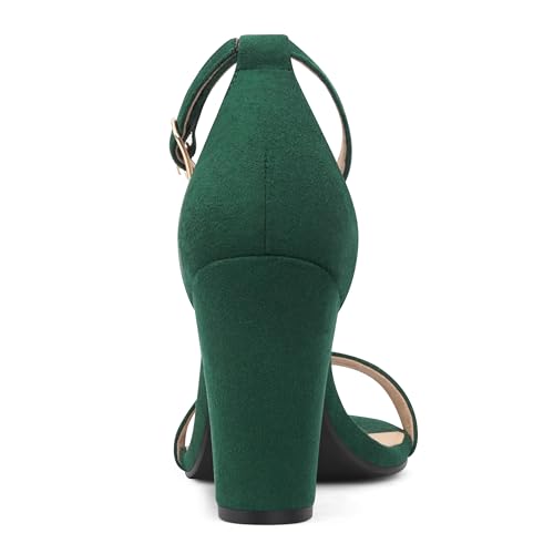 Image of PARTY Women's Chunky Block Heels Open Toe Ankle Strap 3 Inch Heeled Sandals Comfortable for Wedding and Prom