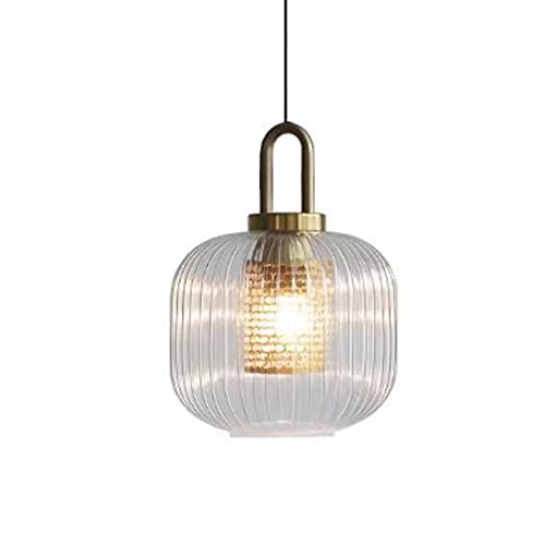 Chandelier LED suspendu en verre transparent de style nordique
