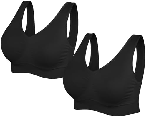 SIMIYA Super Comfort Bra, Womens Sports Bras Removable Pads Plus ...