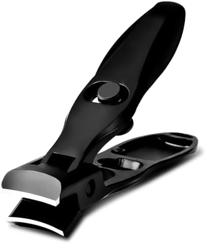 Swocky German Nail Clippers, Premium Stainless Steel Wide Jaw Anti Splash Design,Ultra Sharp Heavy Duty Clippers with Ergonomic Lever,Perfect for Men,Women, and Seniors(Black)