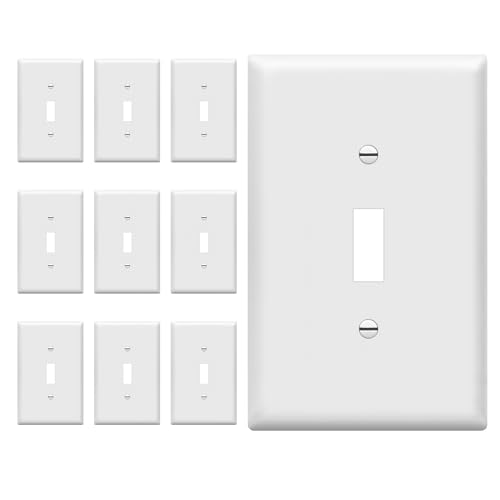 ENERLITES Mid-Size Toggle Light Switch Wall Plate Covers, Gloss Finish, Single Gang 4.88