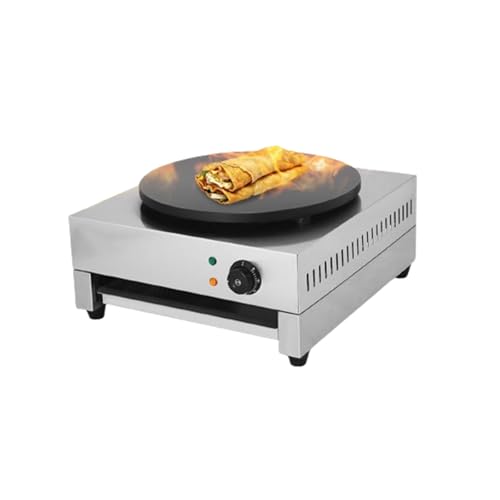 BNZCZY Commercial Single Head Stainless Steel Pancake Machine,Electric Pancake Maker Machine,Adjustable Temperature,Easy to Clean,for Restaurants, Snack Streets,Fast Food Restaurants,etc