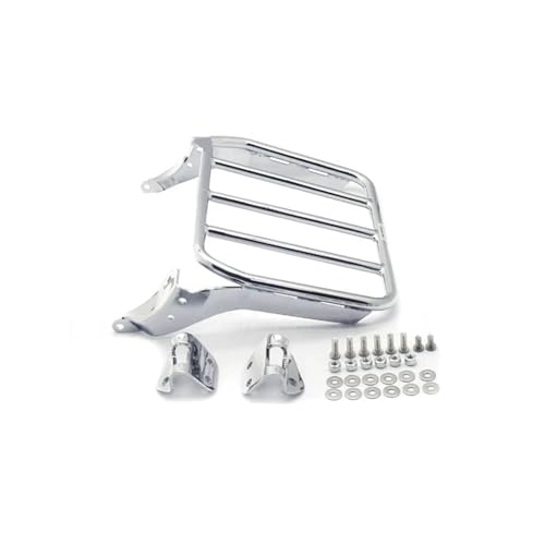 Dossier passager sissy bar moto chromé noir pour les longs voyages en Harley Softail