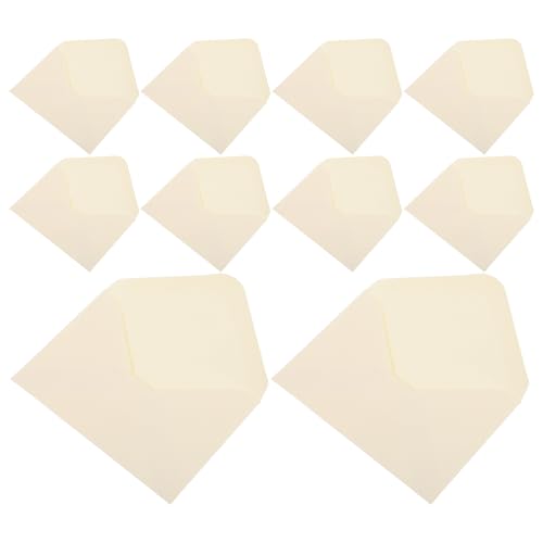 KESYOO 100個無地封筒 米白色 小型カード封筒 結婚式 招待状 誕生日 パーティー 多用途 手作りカード用 ビジネス郵送対応