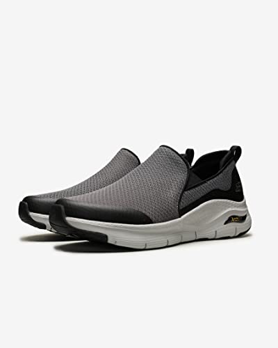 Image of Skechers Men's Arch Fit Banline Oxford, Charcoal /Black, 7.5 M US