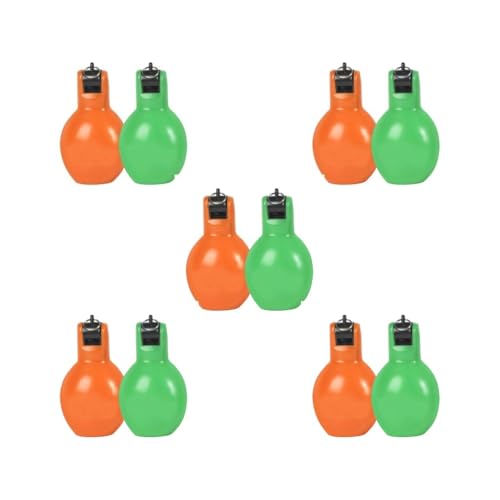 5のセット2ピース ハンドスクイーズホイッスル 大音量スポーツホイッスル ハイキング 屋内 屋外用 グリーンとオレンジ, 緑とオレンジ, 12x6.5cm