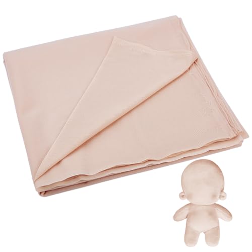 PH PandaHall Tela para hacer muñecas, 1,5 x 1,5 m, suave piel de muñeca, tela de felpa de color de piel, tela ligera de poliéster para el cuerpo de la muñeca, para coser marionetas, ganchillo,