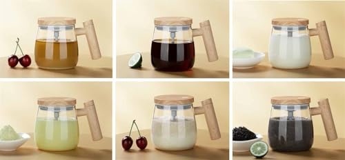 Copo de mistura elétrico de alta velocidade, caneca de café com agitação automática, copo de vidro à