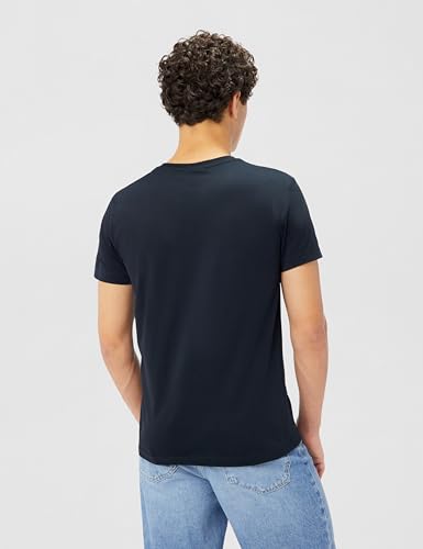 Gant Herren Slim Shield V-Neck T-Shirt T Shirt, Schwarz, M EU – Ansicht 2