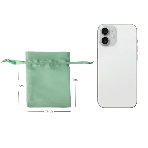 Image of QIANF 20 Pcs Sage Green Small Organza Bags 3X4 inch for Wedding Favors with Drawstring, Mini Mesh Gift Bags Jewelry Pouch for Candy Bridal Shower Party Favor Baby Shower Christmas