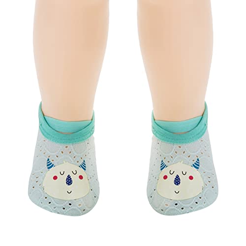 Animal Kids Boys Socks Barefoot Shoes Socks Non Slip Girls Floor Cartoon Pattern Mesh Infant Shoes Toddler Heels (Green, 4.5 Infant)3