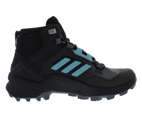 Image of adidas Terrex Swift R3 Mid GTX Womens Shoes Size 7.5, Color: Core Black /Mint Ton /Grey Five-