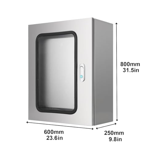 Gabinete de acero inoxidable IP65 con ventana visible y placa de montaje interna 3