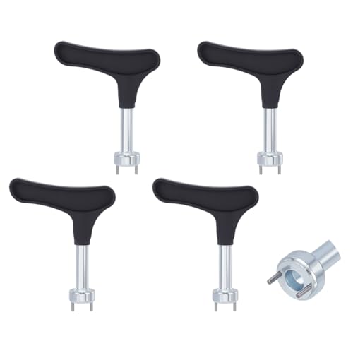 CRAFTYMELODY 4 Stück Golfschuh Spike Schlüssel Aus Edelstahl Schwarzer Golfschuh Spike Entferner Werkzeug Zum Entfernen von Golfschuhen Anpassungs Ersatzwerkzeug