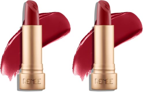 Image of RENEE H2O Hydrating Creme Lipstick-Ruby Haze, Super Glossy, Lightweight, Non-drying & Hydrating, Easy Glides Formula with Intense Pigment, Shea Butter, Hyaluronic Acid, Jojoba Oil Infused (Pack of 2)