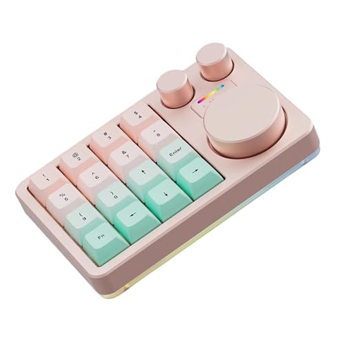 Programmable Small Keyboard Featuring 16 Keys Three Knobs for Customizable Macros Compatibles Multiple Systems Macros