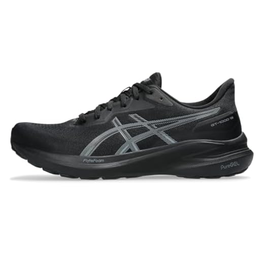 ASICS Tênis de corrida masculino GT-1000 13, Preto/aço cinza, 9 X-Wide