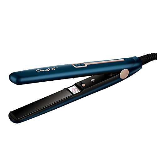 CkeyiN Plancha de Pelo Profesional, Mini Planchas del Pelo y Rizador 2 en 1,Ceramic Crimper con Revestimiento de Cerámica Alisadora y Rizadora Adecuada para todo tipo de cabello,Azul Cover