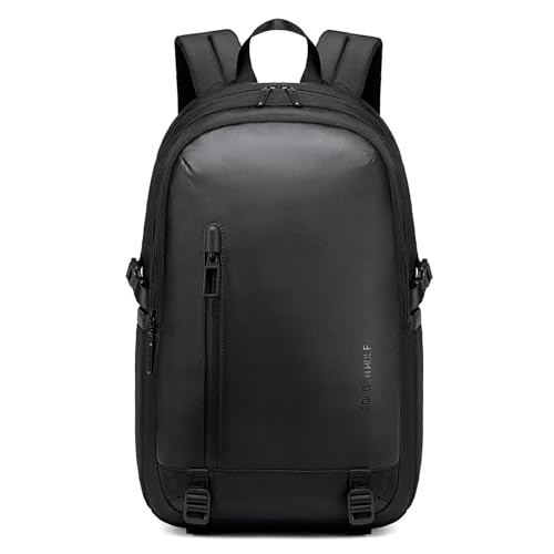 Image of GOLDEN WOLF Laptop Backpack 15.6 Inch, Office Backpack with 5 Compartments, Lightweight 17L Daypack, Water Resistant Travel Backpack with Hidden Pocket & Tripod Holder, Black