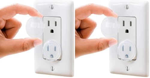 Clear Outlet Covers (64 Pack) Value Pack – Baby Safety Outlet Plug Covers – Durable &amp; Steady – Child Proof Your Outlets Easily