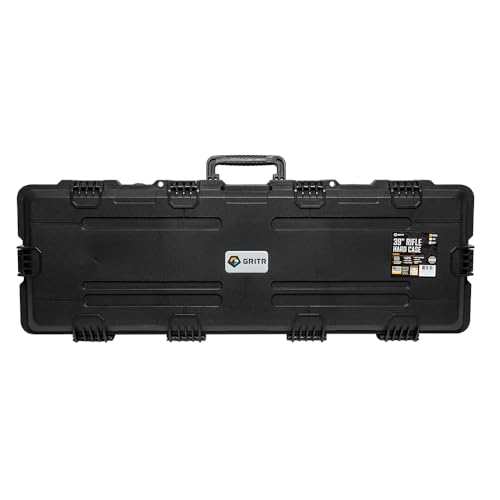 GRITR 39' Tactical Hard Rifle Case with Foam Padding - TSA Approved Gun Travel Case for Rifles - IP67 Compliant Waterproof Dustproof Shockproof Gun Storage Accessory, Black