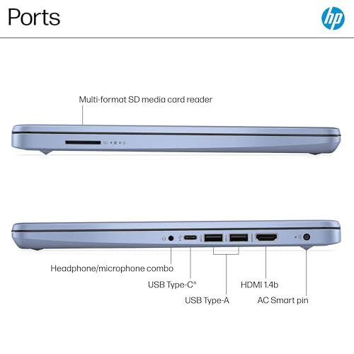Image of HP Essential Laptop Computer for Student Daily Study, Microsoft Office 365, Intel N150, 4GB RAM, 128GB Storage, Long Battery Life & Fast Charging, Windows 11 Home, Sky Blue