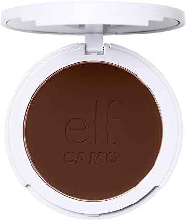 e.l.f. Camo Powder Foundation, Lightweight, Primer-Infused Buildable & Long-Lasting Medium-to-Full Coverage Foundation, Light 250 W