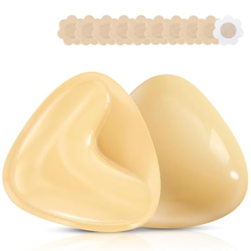 Double Sided Sticky Bra Inserts Reusable Push Up Bra Pads – Adhesive Invisible Breast Lift Pads for Bikini (B,1P)