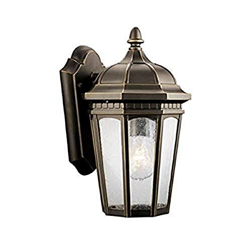 Courtyard 11" 1 Light Outdoor Wall Light with Clear Seeded Glass in Rubbed Bronze