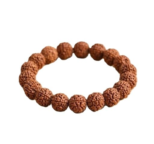 Mahadev Shiv Rudraksha Bracelet Original Panchmukhi Beads Kada Unisex Spiritual Jewellery for Daily Brown Free Size-image-26