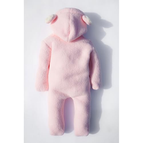 Kız Erkek Bebek Ve Çocuk Patikli Kışlık Ayı Tulum (Pembe, 6 ay)