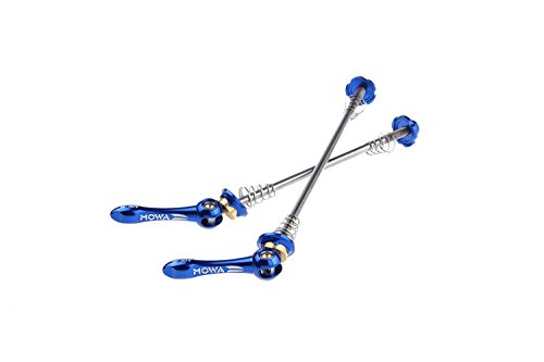 MOWA Road Bicycle Bike Ultralight Titanium Axle Wheel Hub Front and Rear Quick Release QR Skewer Set (Blue)