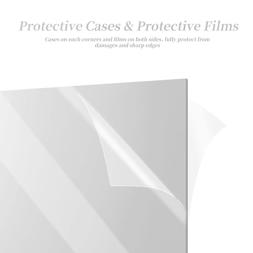Image of 3 Pack Mirror Acrylic Sheets, 12 inch x 12 inch Opaque Glossy Mirror Plastic Sheet with 1 /8 Inch(3mm) Thickness, Rigid Tinted Mirror Acrylic for Cutting, Sawing, Laser Cutting (3, Silver, 12X16)