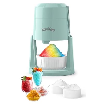 Professional Shaved Ice Machine: RX03 Electric Snow Cone Maker & ICEE Machine for Home, 60W Power, 120V Universal Voltage, Create Fluffy Ice Snow Cones, Slushies and Frozen Treats-Green (Green)